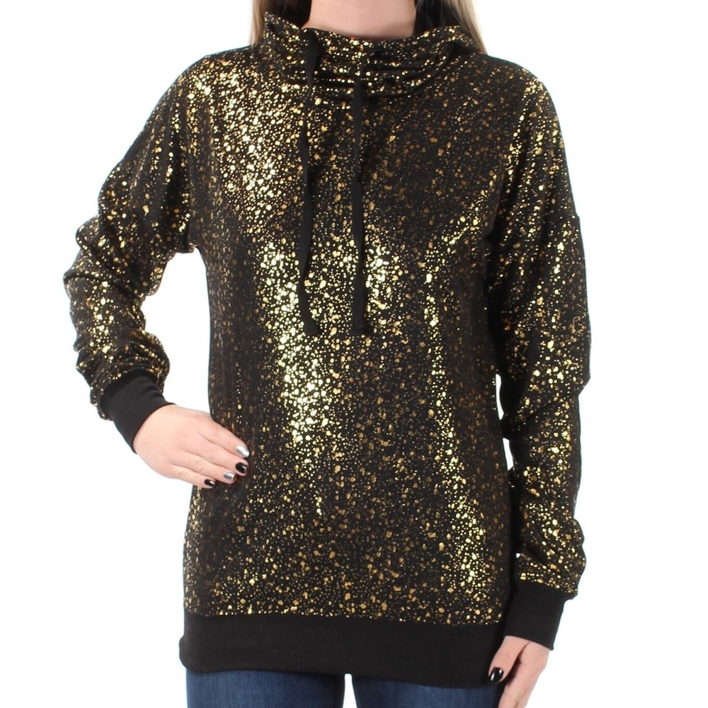 NWT MaterialGirl Shiny Gold Hoodie